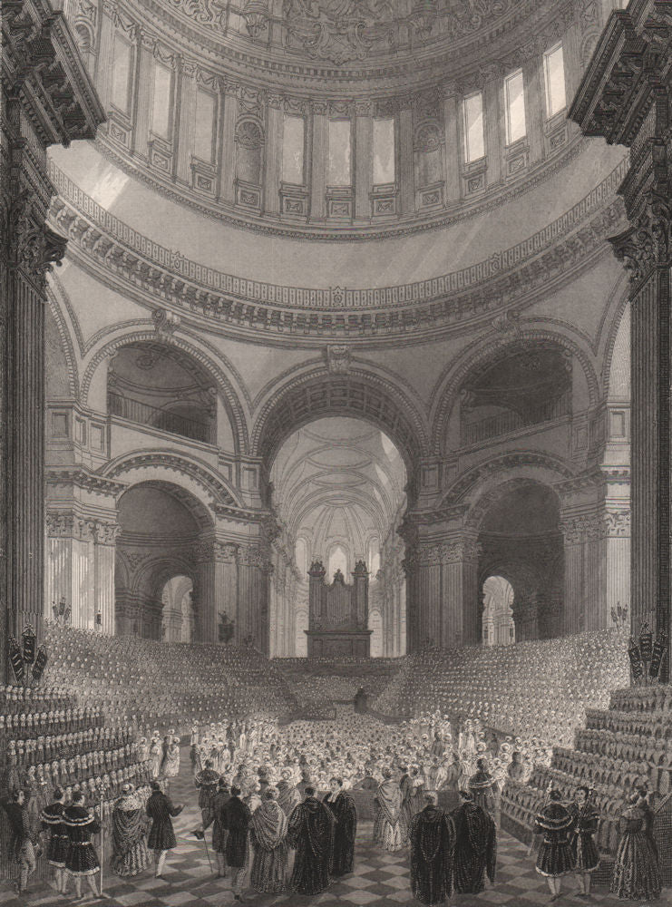 St. Paul's Cathedral. Charity Schools of London children meeting. LONDON 1841